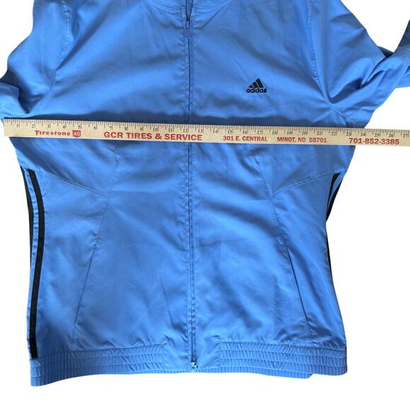 Adidas Jacket Women's NWT XL Neon Blue Black Training Athleisure Activewear - Picture 10 of 10